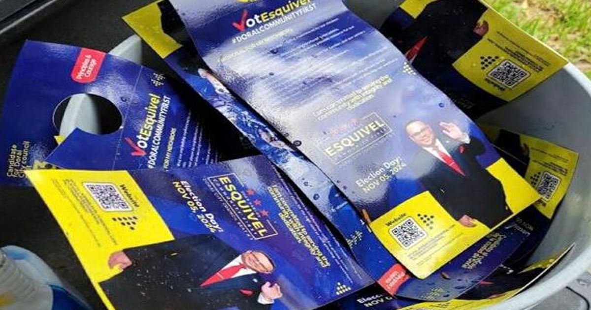 Political campaign material stolen and destroyed in Doral
