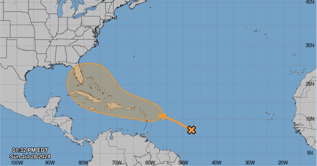 Tropical disturbance in the Atlantic heading to the Caribbean could become a cyclone