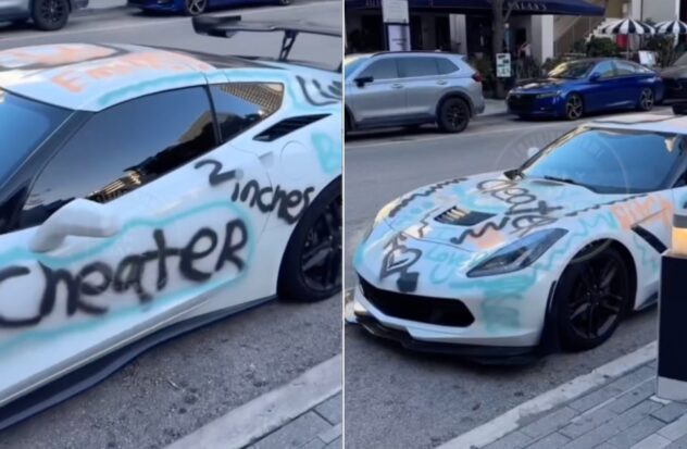 Woman vandalizes her cheating boyfriend's luxury car in Miami
