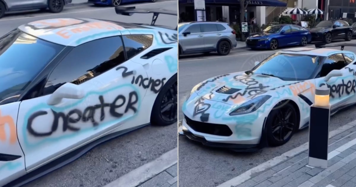 Woman vandalizes her cheating boyfriend's luxury car in Miami
