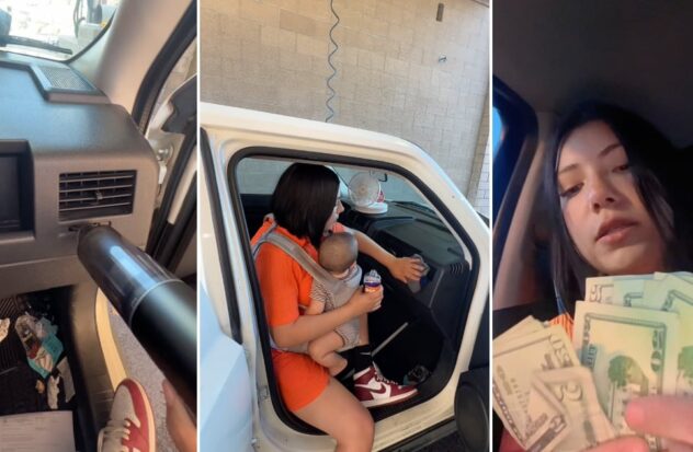 Young Latina mother reveals how much she earns washing cars in the United States
