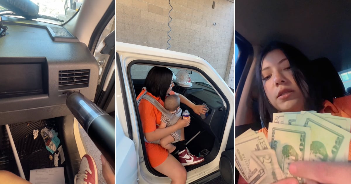 Young Latina mother reveals how much she earns washing cars in the United States
